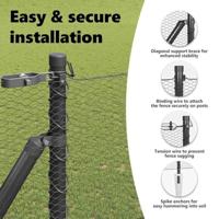 VidaXL Afrasteringspaal grijs 10 x 1,6 m (13 mm gaas) staal en pvc - thumbnail