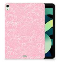 iPad Air (2020/2022) 10.9 inch Siliconen Hoesje White Flowers - thumbnail