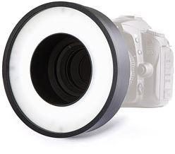 Kaiser Fototechnik 3250 KR90 ringlamp (30x drie-chip LED, filterdraad 77mm) met geïntegreerde accu incl. adapterringen 55-72mm zwart