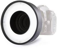 Kaiser Fototechnik 3250 KR90 ringlamp (30x drie-chip LED, filterdraad 77mm) met geïntegreerde accu incl. adapterringen 55-72mm zwart - thumbnail