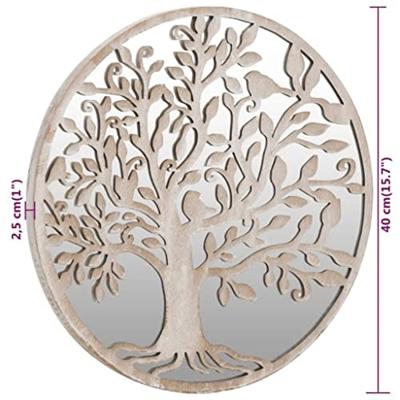 VidaXL Spiegel rond 40x2,5 cm ijzer zandkleurig