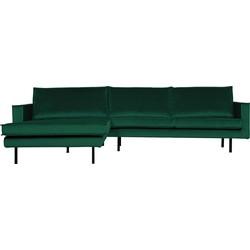 WOOOD Loungebank 'Rodeo' Links, Velvet, kleur Green Forest