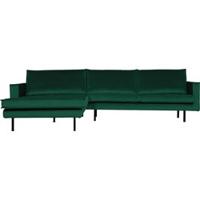 WOOOD Loungebank 'Rodeo' Links, Velvet, kleur Green Forest - thumbnail