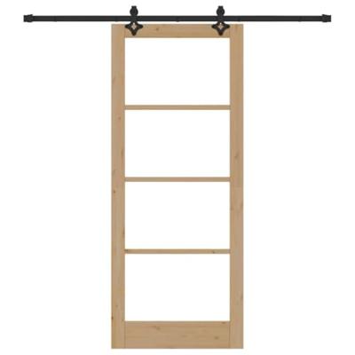 Schuifdeur met hardware set 'ORKDAL'Massief hout & glas