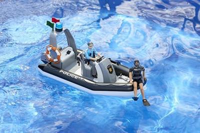 bruder bworld politieboot met zwaailicht modelvoertuig