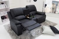 Exclusieve 2-zits bioscoopfauteuil HOLLYWOOD 190cm zwarte TV-fauteuil met bekerhouder - 39474 - thumbnail