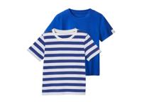 lupilu 2 kinder T-shirts (Blauw/wit, 122/128) - thumbnail
