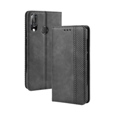 Magnetische Buckle retro Crazy Horse textuur horizontale Flip lederen case voor Vodafone Smart X9 met houder & kaartsleuven & fotolijstjes (zwart)