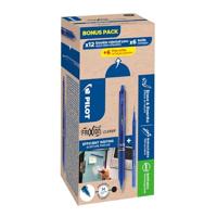 Pilot Frixion Ball Clicker, 12 rollers en 6+6 vullingen 0,7 mm, blauw - thumbnail