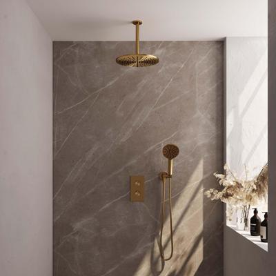 Regendoucheset Inbouw Brauer Gold Edition Thermostatisch 30 cm met 3-Weg Omstelling, Plafondarm en 3-Standen Handdouche Geborsteld Goud Brauer Regendoucheset Inbouw Brauer Gold Edition Thermostatisch 30 cm met 3-Weg Omstelling, Plafondarm en 3-Standen Handdouche Geborsteld Goud Brauer
