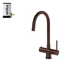 Selsiuz Inox kokend water kraan met titanium combi boiler en C-uitloopkraan copper - thumbnail