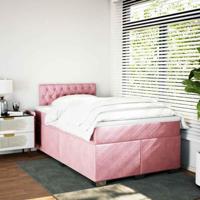 Boxspring met matras fluweel roze 120x190 cm - thumbnail