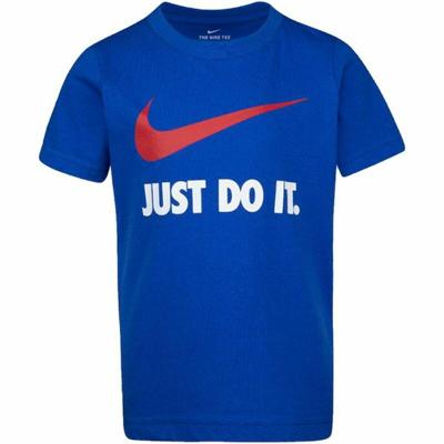 T-Shirt met Korte Mouwen voor kinderen Nike Swoosh Blauw - Maat: 7 Jaar