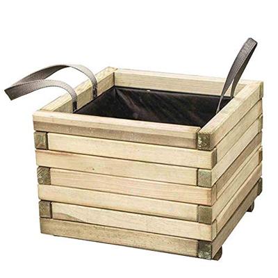 Siena Garden TAUNUS TANUSSLIM 60 Plantenbak Dennenhout, Vlies Natuur, Zwart