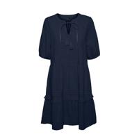 VERO MODA A-lijn jurk VMIBIA van biologisch katoen donkerblauw - thumbnail