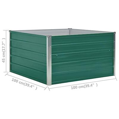 VidaXL Plantenbak verhoogd 100x100x45 cm gegalvaniseerd staal groen
