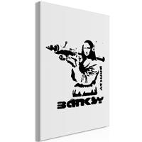 Schilderij - Contrast Duel (1-part) - Banksy on Mural with Mona Lisa - thumbnail