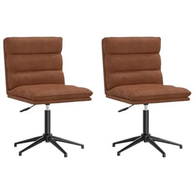 Eetkamerstoelen 2 st kunstleer bruin Eetkamerstoelen 2 st kunstleer bruin