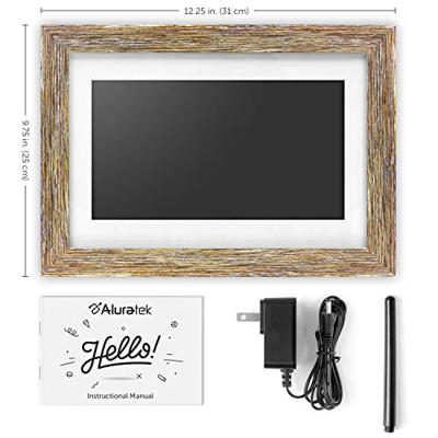 Aluratek (ADPFD10F) Digitale fotolijst met automatische diashow, Distressed Wood Rand, 1024 x 600, hoogteverhouding 16: 9, geschikt voor wandmontage