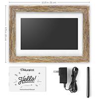 Aluratek (ADPFD10F) Digitale fotolijst met automatische diashow, Distressed Wood Rand, 1024 x 600, hoogteverhouding 16: 9, geschikt voor wandmontage - thumbnail