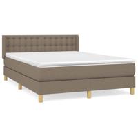 Boxspring met matras stof taupe 140x200 cm - thumbnail