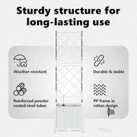 Tuin Bloempot Wit 40 x 40 x 142 cm Staal - thumbnail