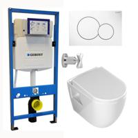 Geberit UP320 Toiletset - Inbouw WC Hangtoilet Rimfree Aloni met Bidetkraan - Sigma-01 Wit - thumbnail
