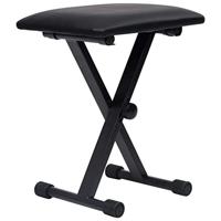VidaXL Keyboardstandaard en -kruk dubbel versterkt zwart - thumbnail