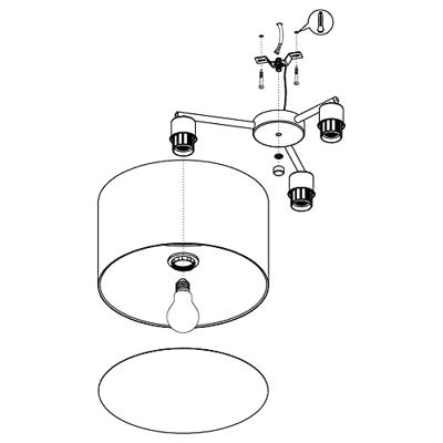 Eglo Zwarte plafondlampPastore 2 - 99508