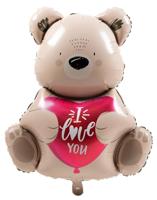 Folieballon Valentijn Ombre Love Teddy Beer "I love you (56 cm) - thumbnail