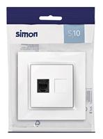 Telefoonaansluiting Simon Wit RJ11 - thumbnail