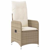 3-delige Bistroset met kussens poly rattan beige - thumbnail