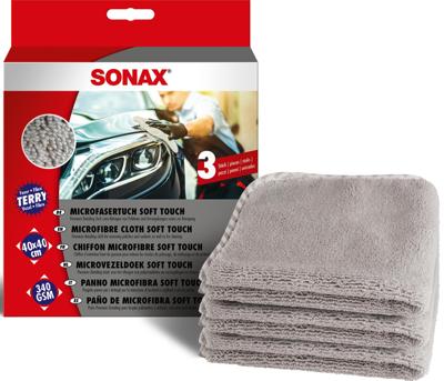 SONAX microfasertuch "soft touch" microfibre cloth soft tou 3pcs. SONAX microfasertuch "soft touch" microfibre cloth soft tou 3pcs.