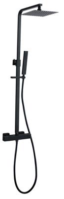 Twenty eco thermostatische regendoucheset opbouw vierkant mat zwart Twenty eco thermostatische regendoucheset opbouw vierkant mat zwart