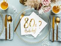 Servetten 80th Birthday Goud - 20 Stuks - thumbnail