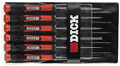 Dick 2160142-2K Set naaldvijlen 6-delig met zwart/rode handgrepen, 140 mm, kap 2, Lengte 140 mm 1 set(s)