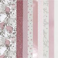 Creativ Company Design papierblok, afm 21x30 cm, 120+128 gr, beige, bruin, roze, wit, 24 vel/ 1 doos - thumbnail