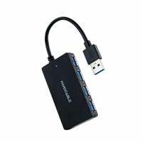 NANOCABLE 10.16.4403 - USB 3.0 hub met 4 USB 3.0-poorten, USB-A/stekker naar USB 3.0/bus, zwart, 15 cm - thumbnail