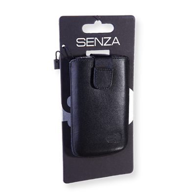 Senza Leather Slide Case Black Size S
