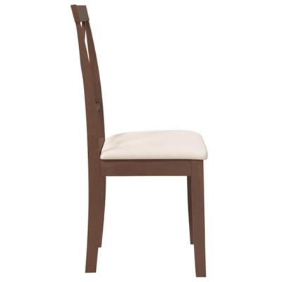 Eetkamerstoelen met kussens 2 st massief hout rubber bruin Eetkamerstoelen met kussens 2 st massief hout rubber bruin