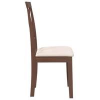 Eetkamerstoelen met kussens 2 st massief hout rubber bruin - thumbnail