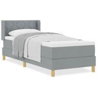 Boxspringbed met matras Lichtgrijs 80 x 200 cm Stof - thumbnail