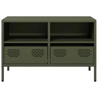 Tv-meubel 68x39x43,5 cm koudgewalst staal olijfgroen - thumbnail