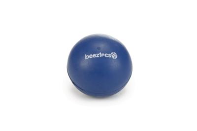Rubber bal massief hondenspeeltje blauw 6.5 cm