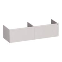 Brauer Embrace Wavy - Onderkast - 140 cm - met 2 Softclose Lades Greeploos en 2 Sifon Uitsparingen - Mat Zand - thumbnail