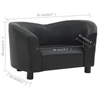 Hondenbank 67x41x39 cm kunstleer zwart - thumbnail