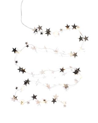 HEMA Lichtsnoer 1m met 16 LED zilveren sterren voor binnen (wit)