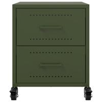 Nachtkastjes 2 st 36x39x43,5 cm staal olijfgroen - thumbnail