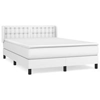 Boxspring met matras kunstleer wit 140x190 cm - thumbnail