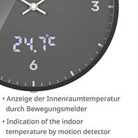 BRESSER MyTime LEDsec wandklok 24 cm met temperatuurweergave (athrazit) - thumbnail
